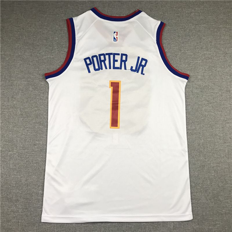 Men Denver Nuggets #1 Porter jr White Game 2021 Nike NBA Jersey1